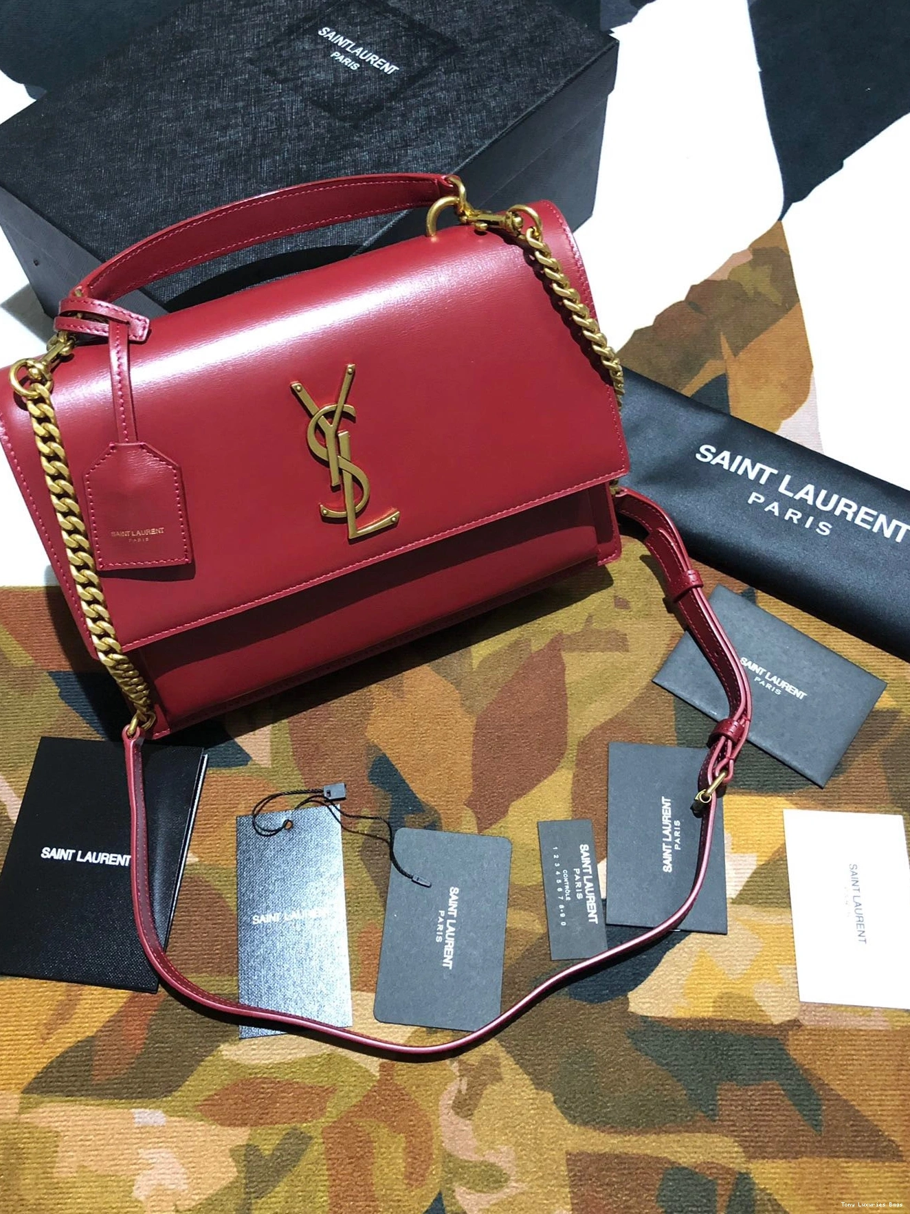 Tony Luxuries SUNSET SATCHEL MEDIUM LEATHER IN SMOOTH YSL 0814